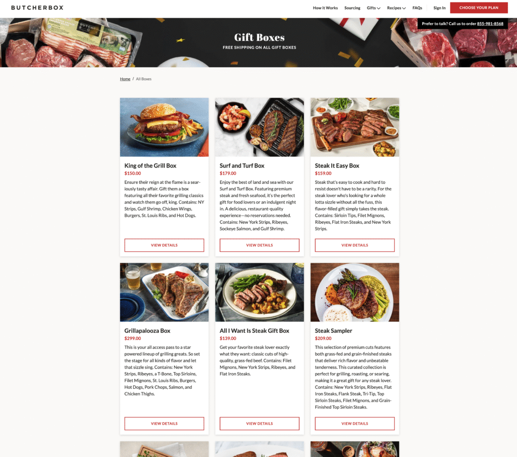Example of collection style ecommerce landing pages.